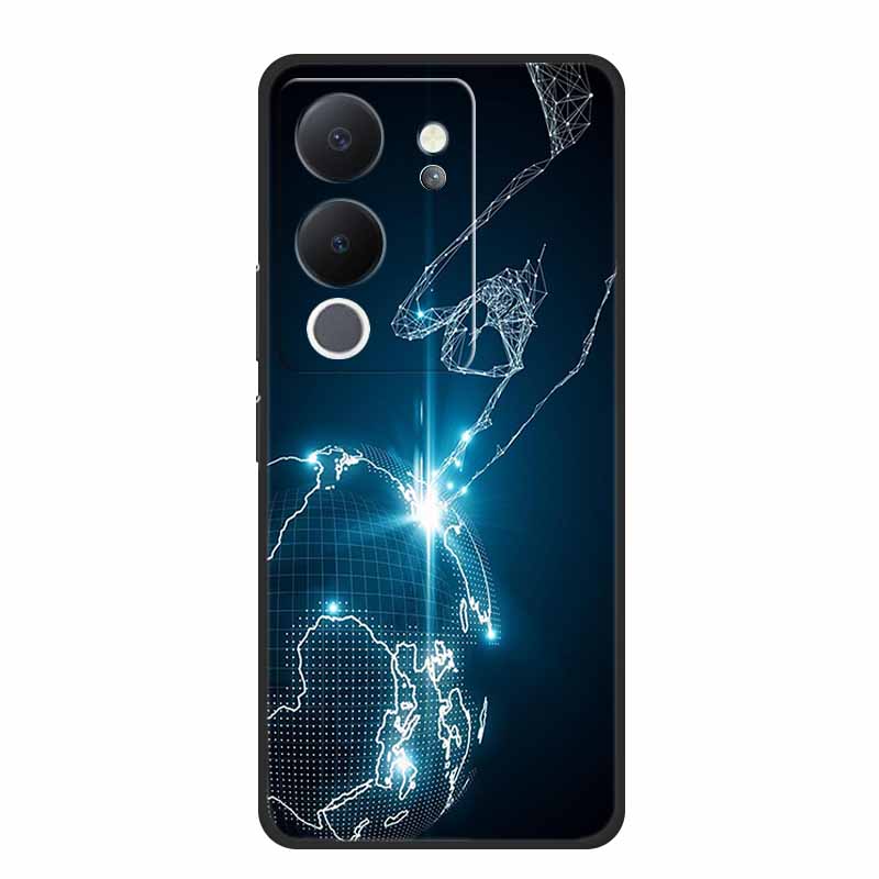 6.67" For Vivo V30 Lite Case Black Silicone Soft Phone Cases For Vivo V30 Lite Back Cover Case V 30 Lite Funda Coque Shell Capas