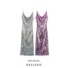 Kaslead New Arrival Women's Clothing Fashion Style Beads Decoration Draped Collar Length Silm Midi Skirt Dress 4813837