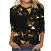 European and American Women's Round Neck Long-sleeved T-shirt with Sequins 3D Printing