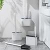 Wandmontage Siliconen Toiletborstel Lange Steel Sneldrogende Toiletreinigingsborstel voor WC Badkamer Accessoires Reinigingsgereedschap