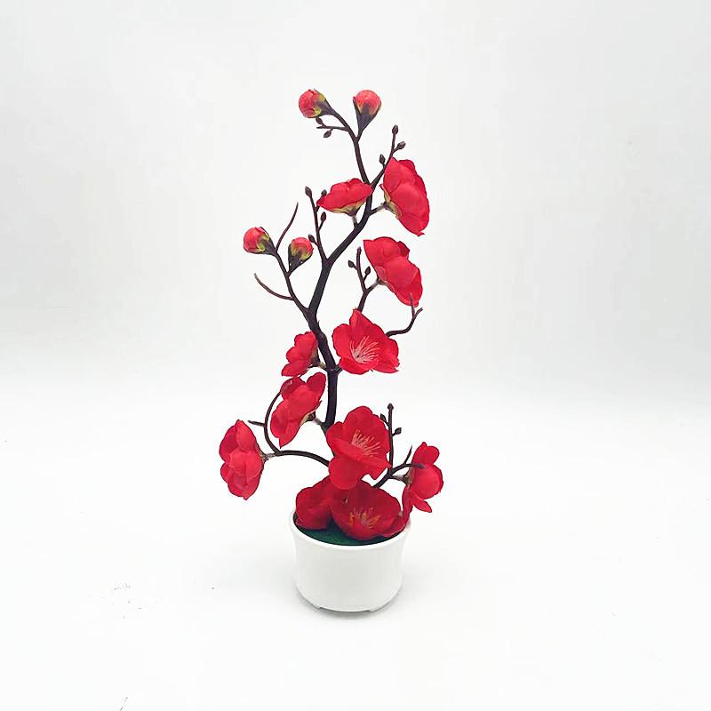 Faux Plum Blossom Miniature Bonsai Pot For Indoor Photography And Home Decoration