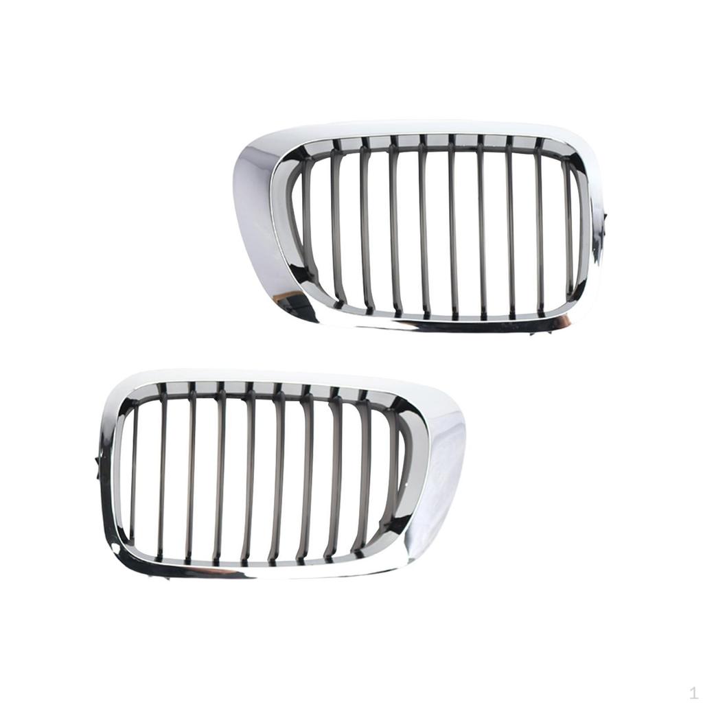 2 Pieces Front Bumper Kidney Grille Grill 51138208683 Replace 51138208684 for 3 Series E46 Door