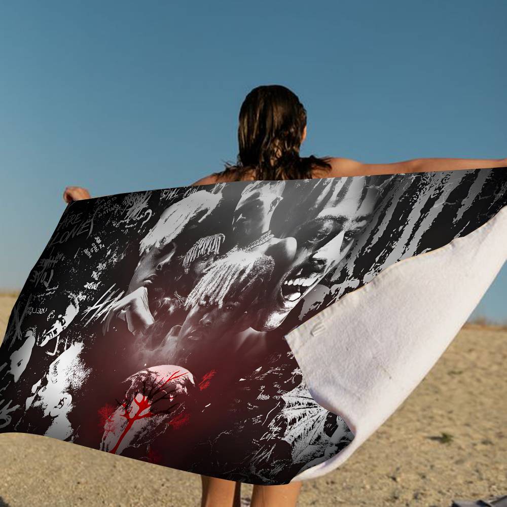 Xxxtentacions 17 Rapper Microfiber Printed Beach Towel Mountain Climbing Yoga Beach Swimming Running Absorbent Soft Towel