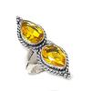 Natürlicher Citrin Edelstein Handgefertigter 925er Sterling Silber Schmuck Ringgröße 6.5 ETC-13960
