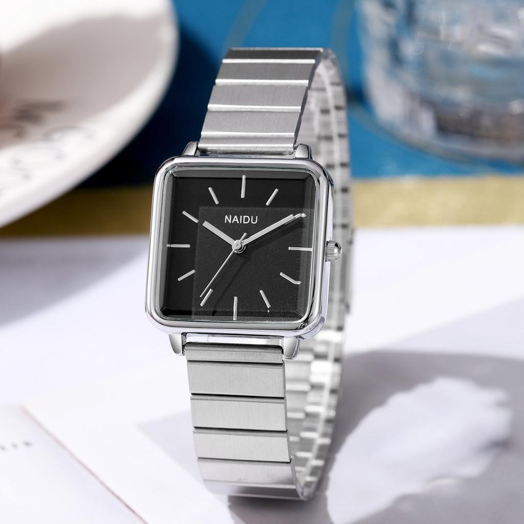 Elegant Simple Women's Watch Stainless Steel Strap Quartz Watches Square Dial Casual Fashion Wristwatch Suitable for Daily Wear