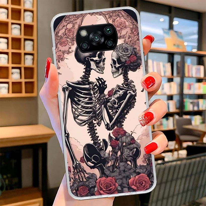 Anatomy Skeleton Heart Lovey Kiss Cover Phone Case For Xiaomi Poco F7 Ultra X7 X6 X5 Pro M7 Redmi 15C 15 13C 13 12C 12 10C 10 9A