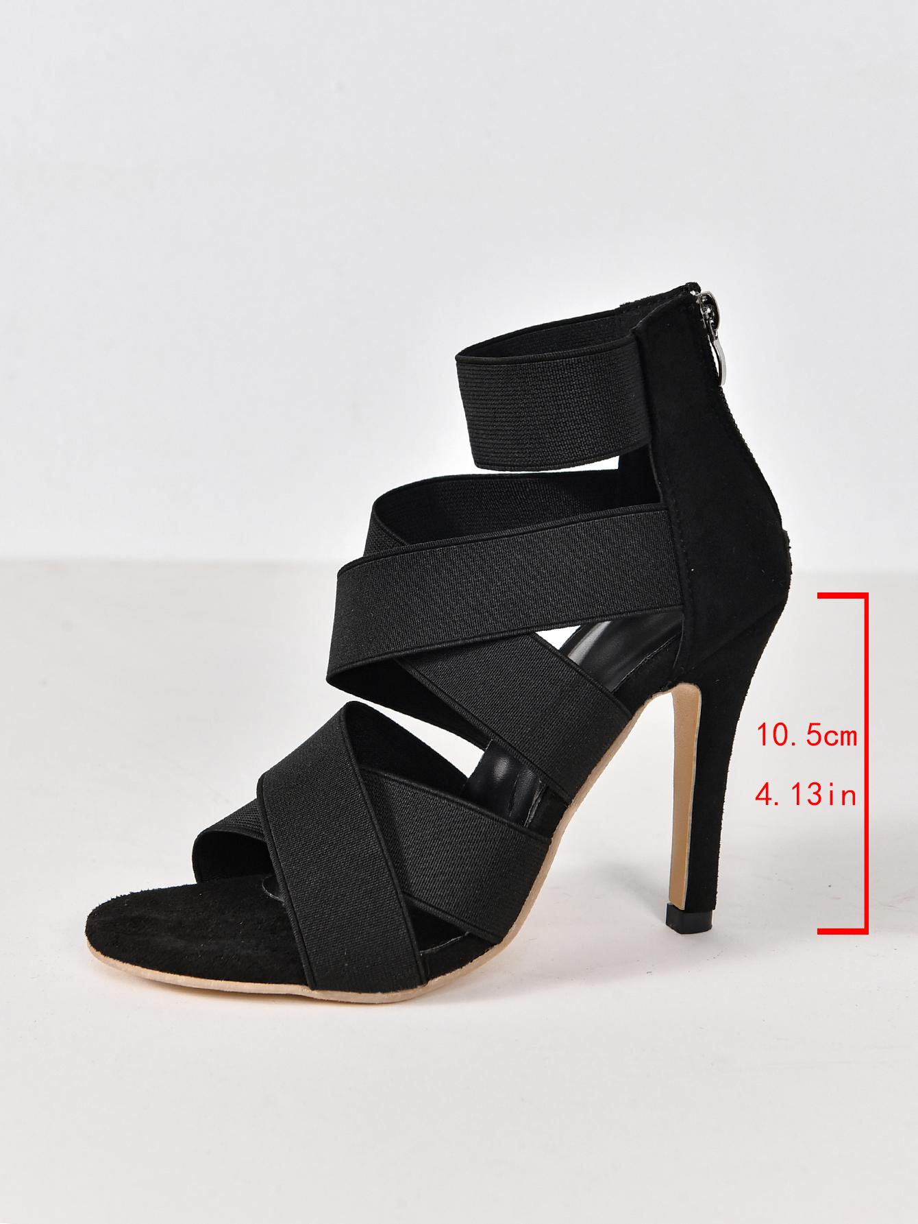 

Черные пикантные туфли-гладиаторы с открытым носком, женские сандалии, туфли-лодочки на очень высоком каблуке, женские сандалии с широкой молнией сзади, вечерние свадебные сандалии 39