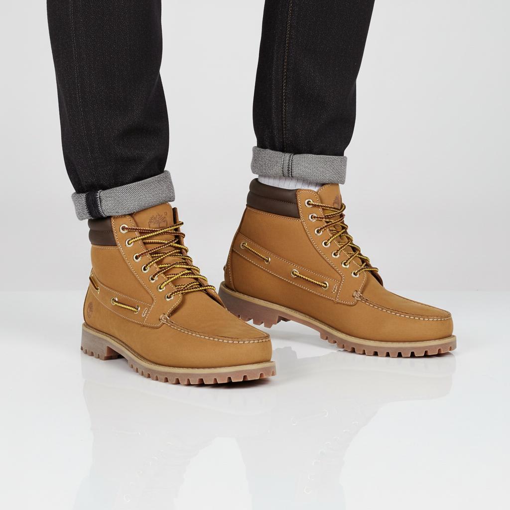 Timberland Authentic Mid Lace-Up Boot - Men's Boots Shoes Leather Wheat TB0A2N4C-754 ORIGINAL