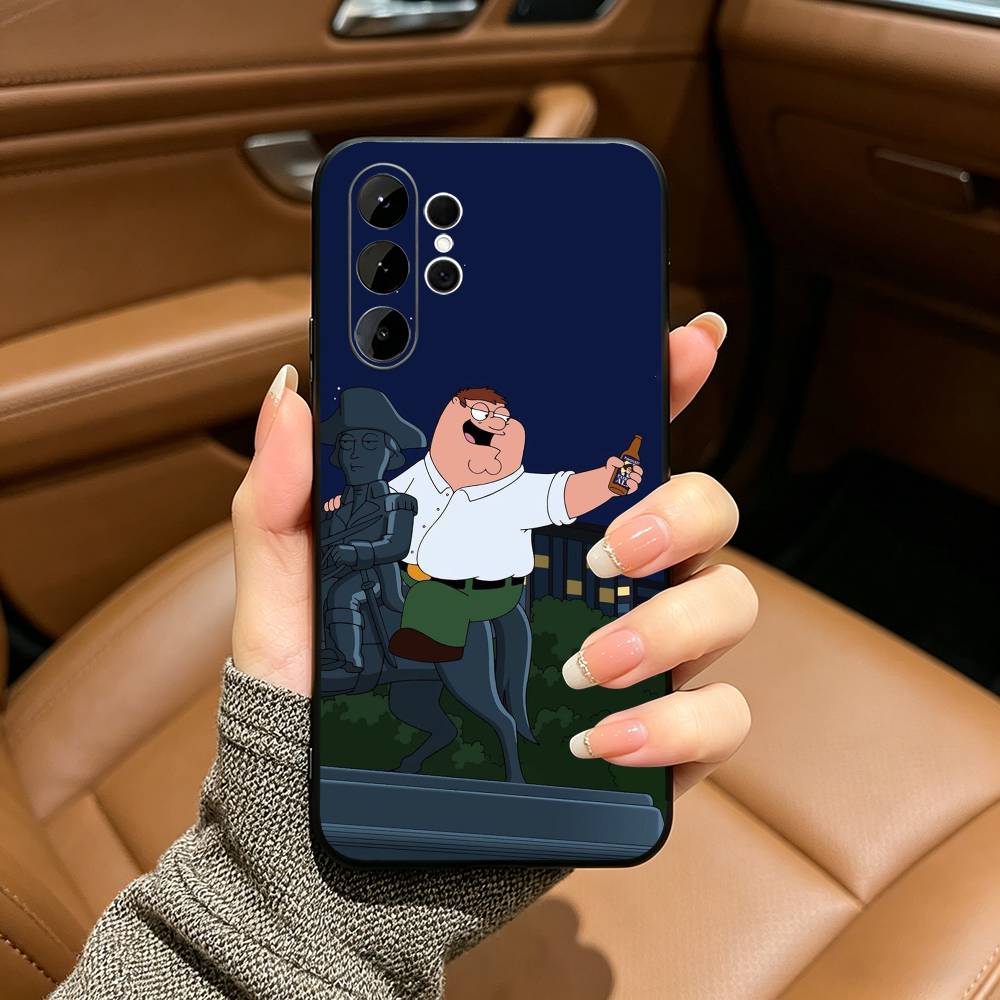 Family Cute G-Guys Phone Case For Samsung S25,S24,S21,S22,S23,S30,Ultra,S20,Plus,Fe,Lite,Black Soft Silicone
