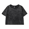Women Wash Short T Shirt Summer Breathable Tshirt Street Midriff-Baring Tees Cool Casual Vintage Distress Clothes