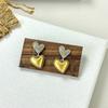 Golden Heart Earrings Ear Studs Alloy Texture Modern Ear Jewelry Fashion Ear Pins Suitable for Daily and Party Wear