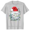 Pallina da Golf Cappello di Babbo Natale Golf di Natale Luci di Natale Magliette Cotone Umorismo Streetwear Manica Corta Unisex Girocollo Largo Abbigliamento