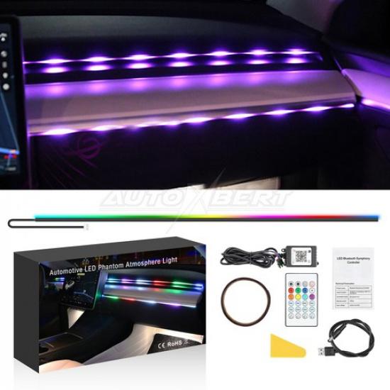 110 см 43  Комплекты светодиодных лент Автомобильный интерьер RGB Неоновая Акриловая Атмосферная App Пульт ДУ