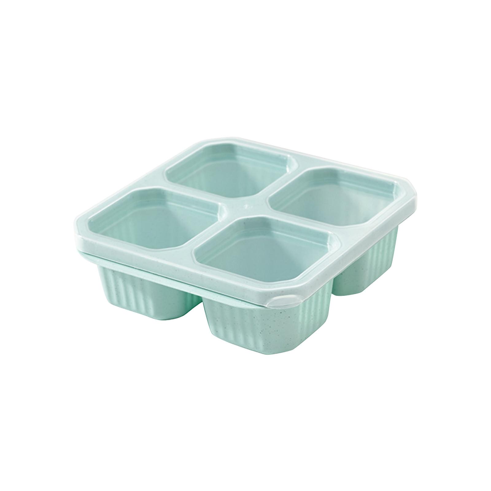 

Контейнер для закусок, 4 отделения, коробка для закусок для обеда, многоразовый контейнер для приготовления еды для взрослых, малышей One Size