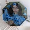 1 PC Automatic Folding Umbrella - Billie Eilish Custom Name Pattern, Portable & Foldable Design with 8 Ribs, Christmas Birthday Gifts