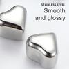 Heart-Shaped Whiskey Stones Reusable 304 Stainless Steel Non-Diluting Drink Chillers for Wine Cocktails with Tongs Dishwasher Safe Cooling Blocks