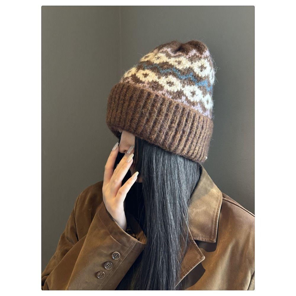 Windproof Wool Blend Beanie Knitted Fall Winter Cool Cap Soft Knit Skull Beanie Hat  Girls