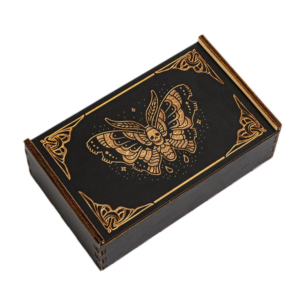 Holz Tarot Box Rechteckig Schiebend Heimdeko Sammlerstück Dekorativ Geschenk Kartenorganisator Tarots Kartenbox Schmuck Andenkenbox