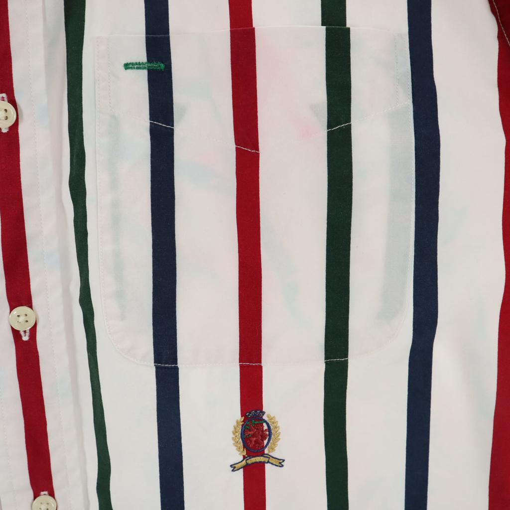 Tommy Hilfiger 90s Old Striped Pattern Short Sleeve Button Down Shirt S Men's Used