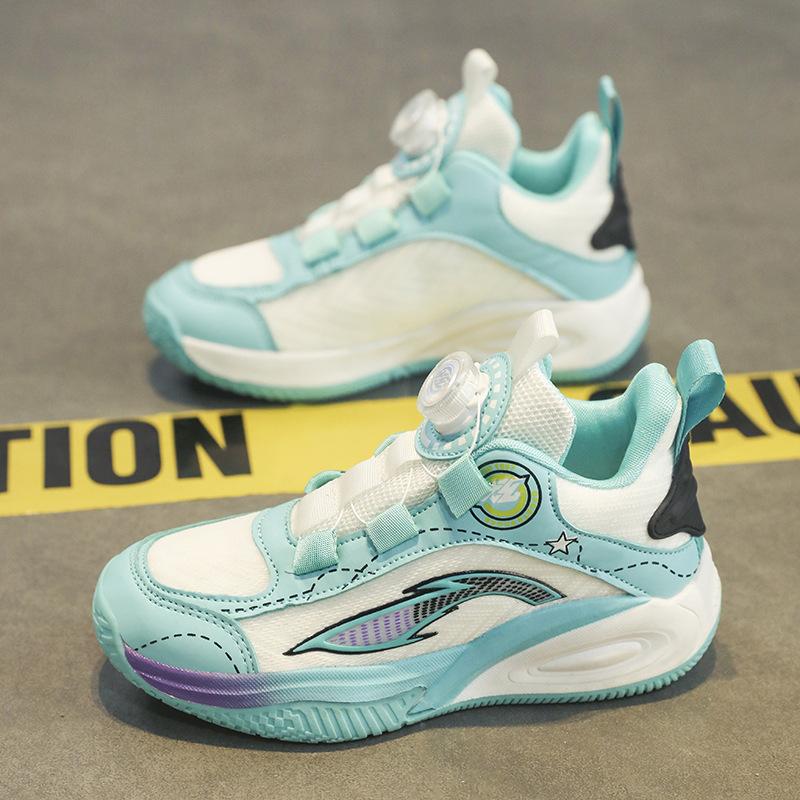 

Friction Sound Children s Basketball Shoes Professional Basketball Training Boys Trend Non-slip Autumn Middle and Older Children Rotary Buckle 31