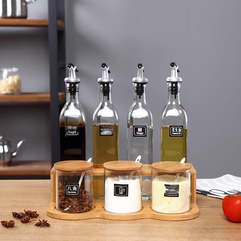 Qianxing Ceramic Glass Condiment Set