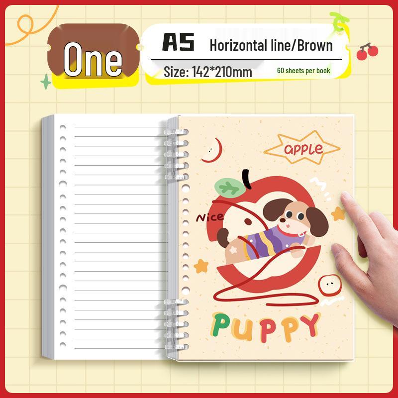 Value Splash-Ink Loose-Leaf Journal: Thick, Detachable, Cartoon Style for Students