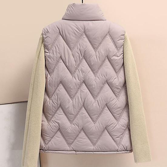 Women Winter Vest Thickened Padded Sleeveless Windproof Stand Collar Heat Retention Neck Protection Pockets Loose Cardigan Outdoor Waistcoat