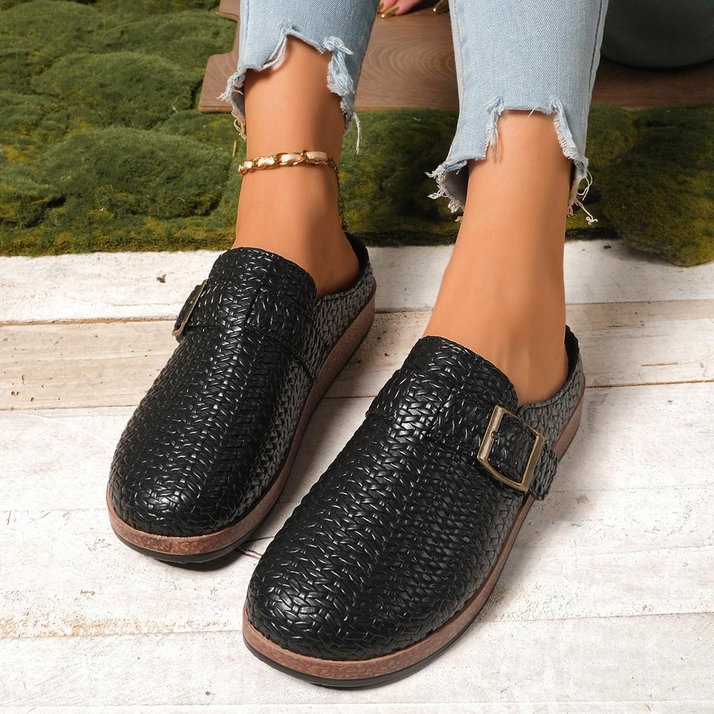 Spring and Autumn new retro casual one pedal bag head drag Amazon independent station wish foreign trade large size slippers