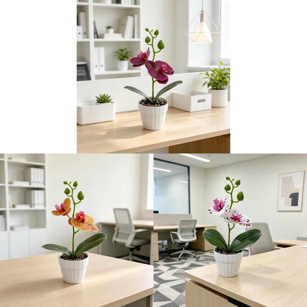 Butterfly Orchid Artificial Flower Pot With Realistic 3d Printing For Home Decor And Photography