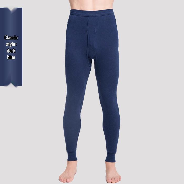 

Мужские тонкие эластичные хлопковые брюки - однотонные, идеально подходят для подростков осенью и весной 2XL темно-синий