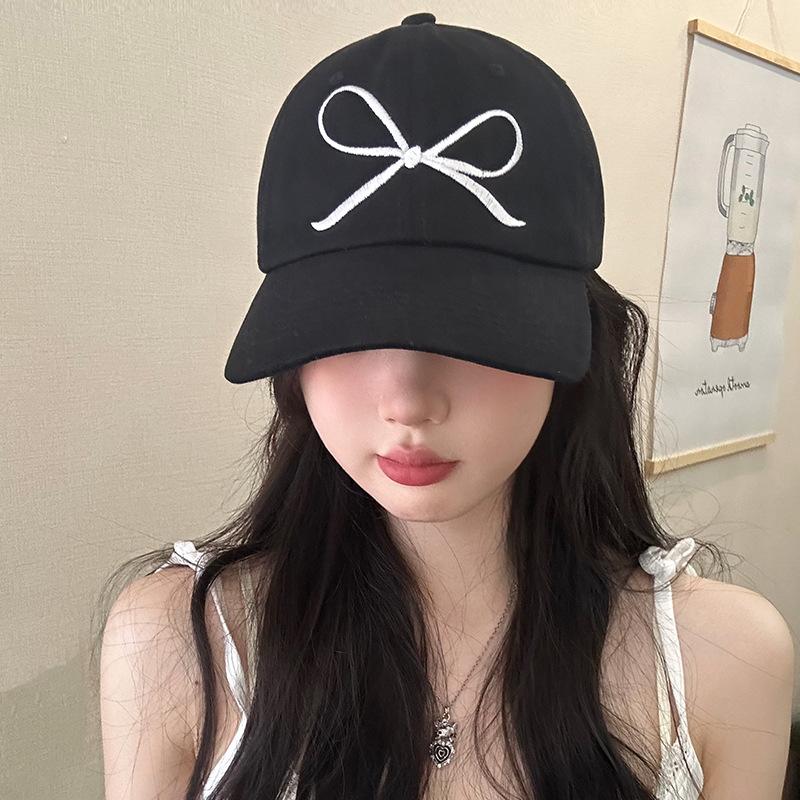 Sweet Butterfly Embroidery Cap Women's Spring and Summer Wide Brim Outdoor Sun Hat Student Versatile Running Sports Baseball Cap