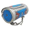Eye Catching Handmade Cylinder Round Ethnic Stone Metal bag Antique Bridal clutch