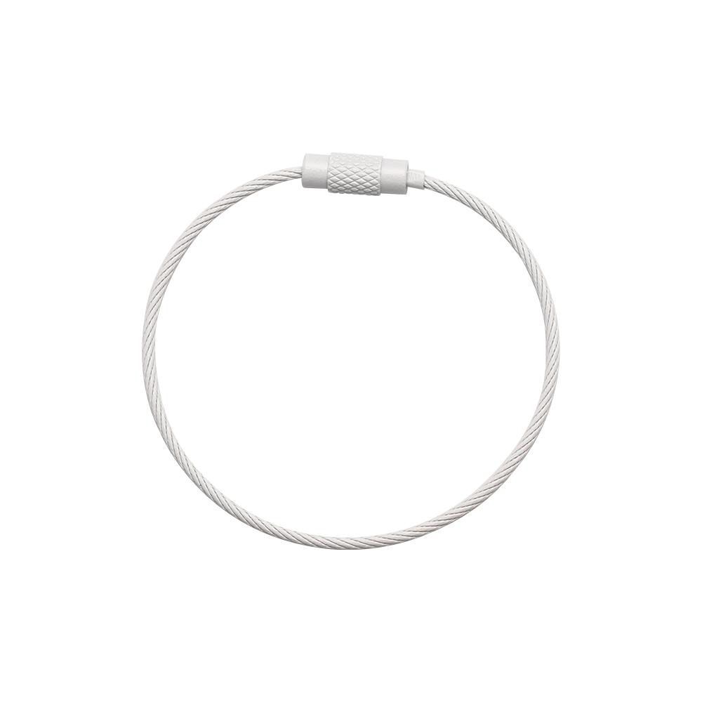 10pcs 1.5*150mm Holder Circle Loop Outdoor Camp Cable Wire Keychain Rope EDC Keyring Screw Lock