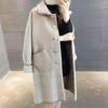 New High Quality Autumn Winter Coat Female New Korean Knitted Cardigan Loose Medium Long Wool Sweater