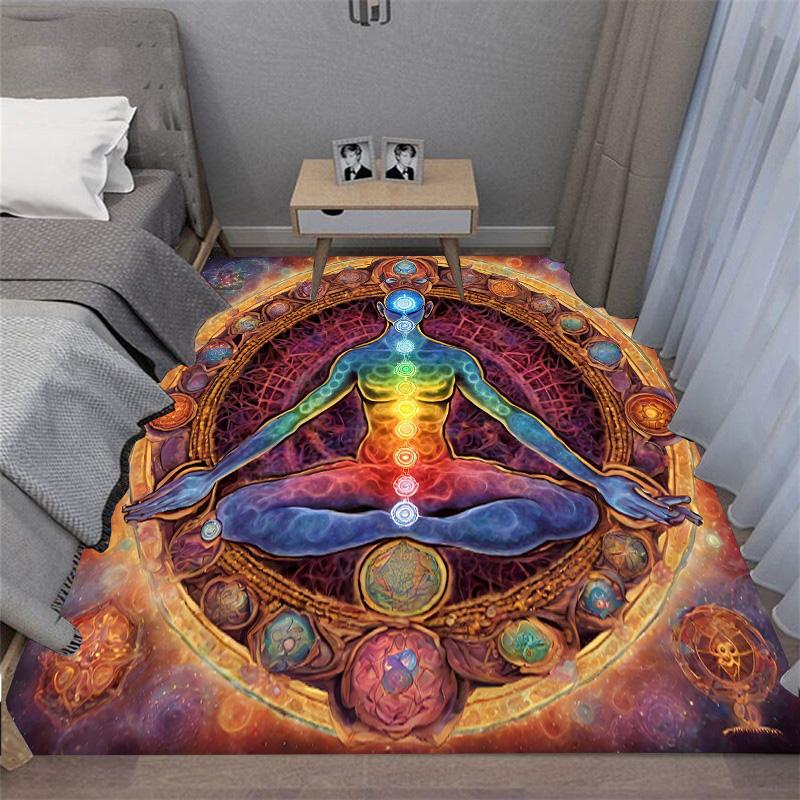 

Коврик для йоги и медитации Rainbow 7 Chakra, декоративный коврик для гостиной, для дома, спальни, нескользящий коврик для кухни, моющийся коврик для ванной 40cm by 60cm