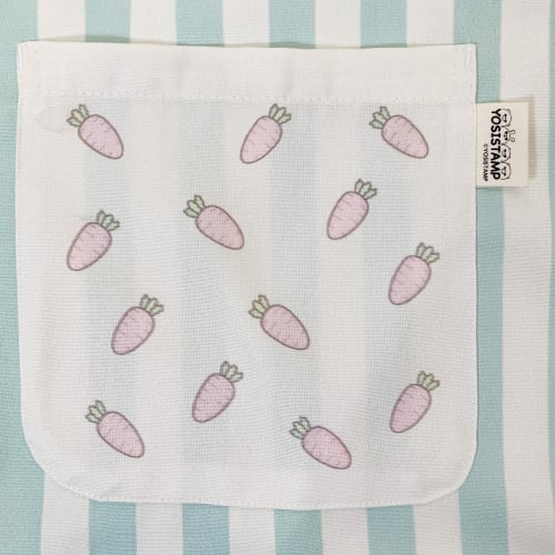 Atelier Momo & Momo YOSISTAMP Yoshi Stamp Rabbit and Bear Apron, H-Shaped, Striped Pattern, Green, Women's, Sizes M-L, YA44008-52