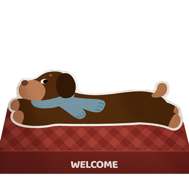 Seidenschlaufe Anti-Rutsch Hundetür-Matte: Süßer, schmutzabweisender, zuschneidbarer Fußteppich für Eingangsbereiche