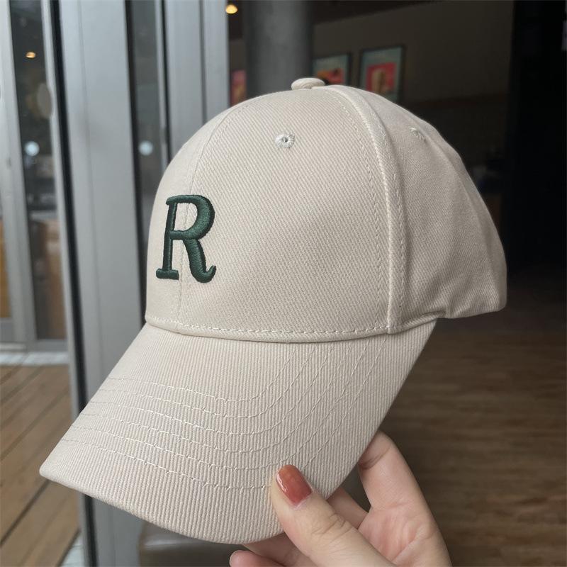 

New hat women s version autumn letter hard top curved brim showing face small baseball cap men s and women s tide sunshade cap Adjustable бежевий