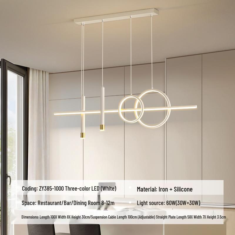 Nordic Minimalist Long Strip Pendant Light for Modern Dining Room or Bar