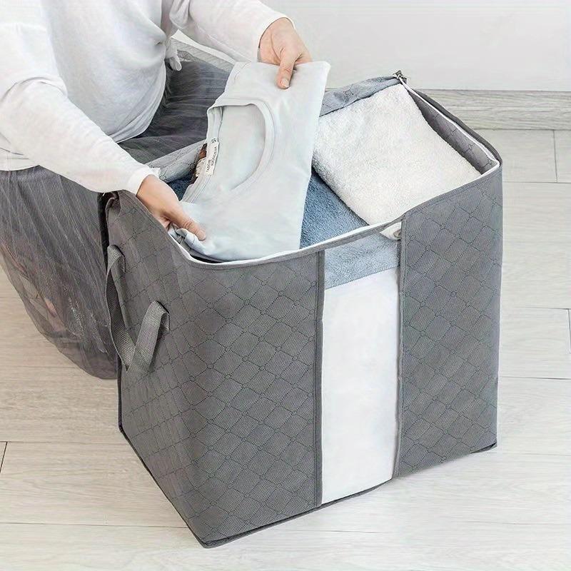 Extra Large Handle Storage Bag Portable Clothing and Quilt Organizing Bag with Window Durable Polyester Material