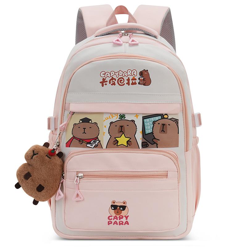 Travel Schoolbag for Girls Cute Capybar Backpack for Primary School Students Junior High School Students Large Capacity Backpack