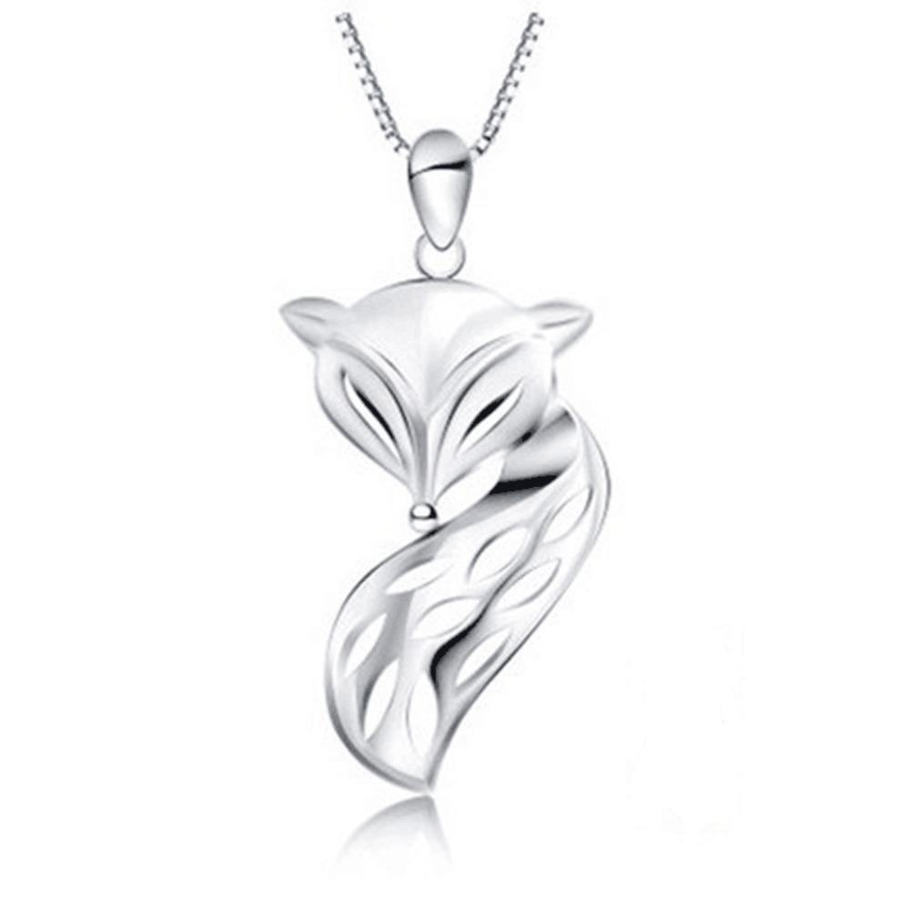 Fox Pendant 925 Silver Necklace Women Hollow Out Silver Jewelry Fashion Gift