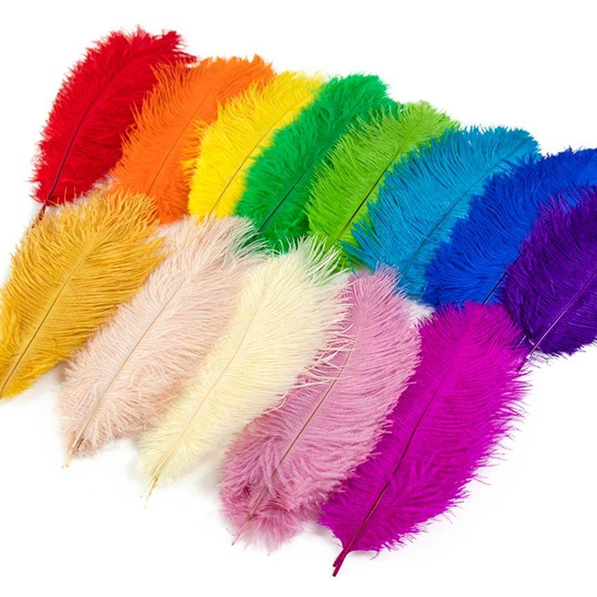 Natural Ostrich Feathers 25-30cm 30-35cm Wedding Decoration Table Centerpieces Carnival Plumas Decor 10pcs/bag Colored DIY Plume