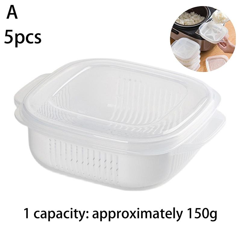 1/3/5-Piece Disposable Rice Meal Prep Containers with Lids - Microwave & Freezer Safe.Single Serve Portion Containers for Office Lunch & Bulk Storage