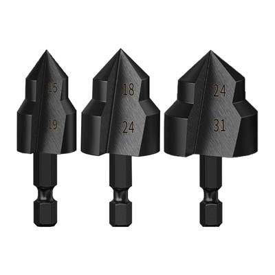 1/2" 3/4" 1inch Pipe Lifting Step Drill Bit for Pipe Reaming and Deburring with 1/4 Inch Hex Shank Hole Expansion Tool