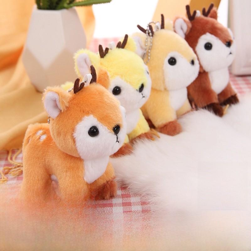 Cute Cartoon Sika Deer Mini Plush Toy Pendant For Gift And Decoration Bag