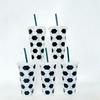 10PCS Sports Theme Drinking Cups Dishwasher Safe Football Printed Drinkware Suitable for Hot and Cold Beverages