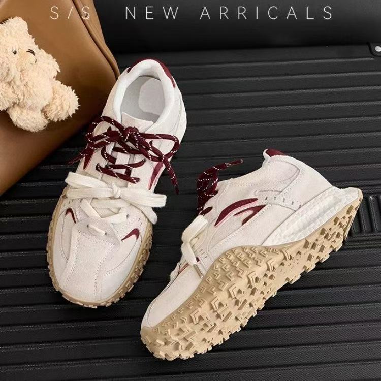 

Retro mandarin duck shoelaces inner height increase casual moral training shoes Korean thick-soled Forrest Gump shoes dad shoes 35【foot length 22.5cm】