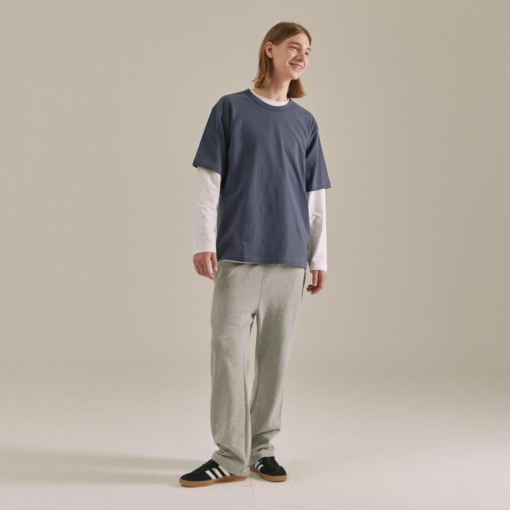 BASIC HOUSE [2Pack] Uni 16-Count Cotton Relaxed Fit Short Sleeve T-Shirt 2 Pack (14 Colors) Lats0109 (A Type)