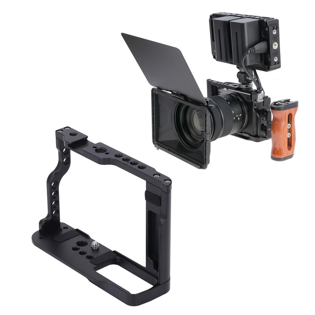 Aluminum Alloy Camera Cage for Easy Assembly and Integrated Cold Shoe Quick Release Plate for Secure Screw Screw S9, Disassembly, Mount, Arca-Style